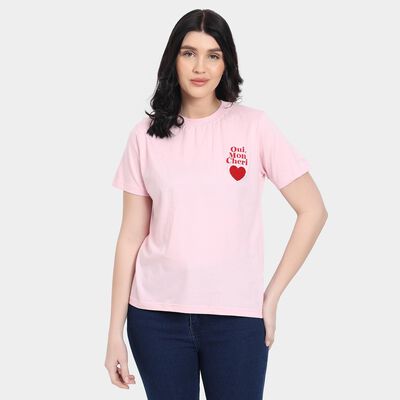 Ladies' 100% Cotton Round Neck T-Shirt 