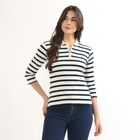 Women's Navy Blue Round Neck Casual Top, Navy Blue, small