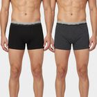 Men's Black Regular Fit Solid Trunks, काला, small