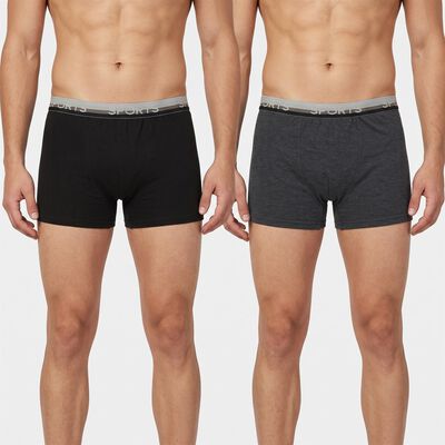 Men's Black Regular Fit Solid Trunks