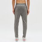 Men's Muted Ash Grey Slim Fit Logo Detail Track Pants, Dark Grey, small image number null