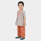 Girls Mint Green Round Neck Fusion Set Upper and Bottom Set, हल्का हरा, small