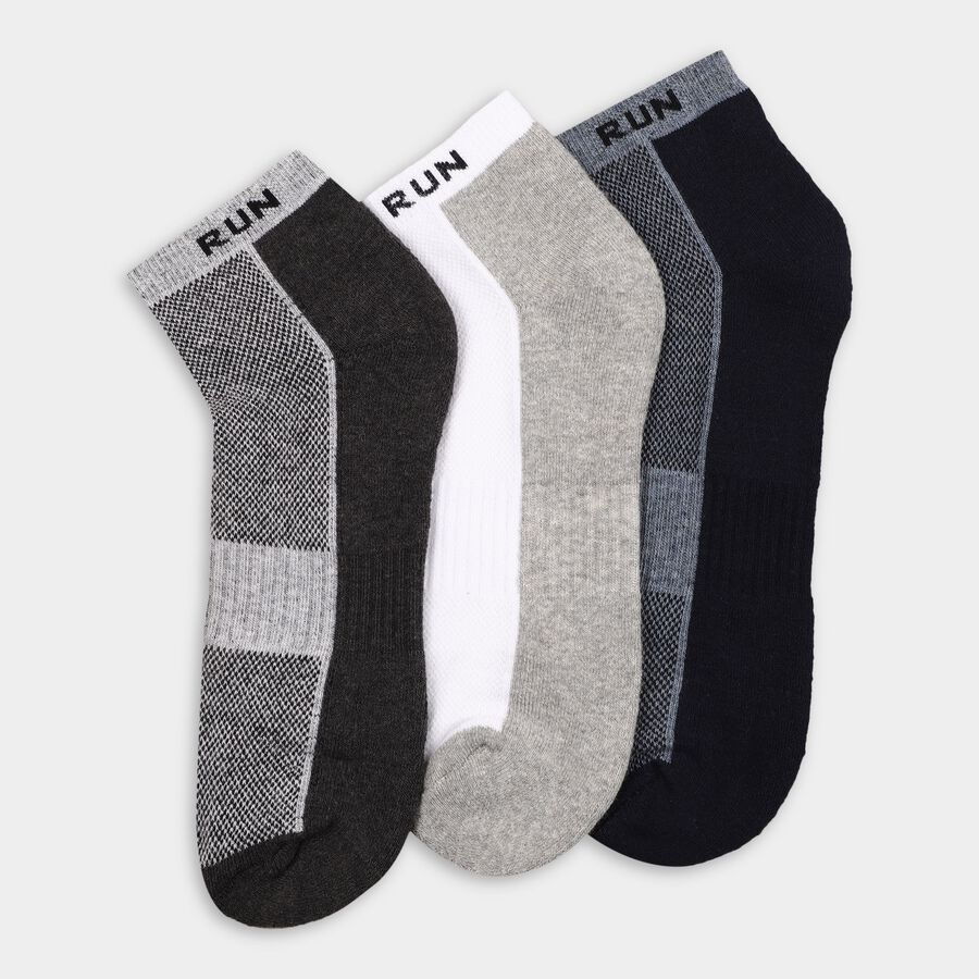 Men's Socks (Pack of 3), गहरा ग्रे, large