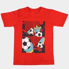 Boys' Half Sleeves T-Shirt, लाल, small