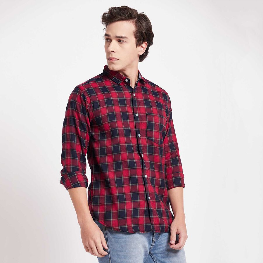 Checks Casual Shirt, लाल, large image number null