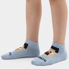 Boys' Ankle Length Pack of 2 Socks ( Grey, Blue ), Light Blue, small