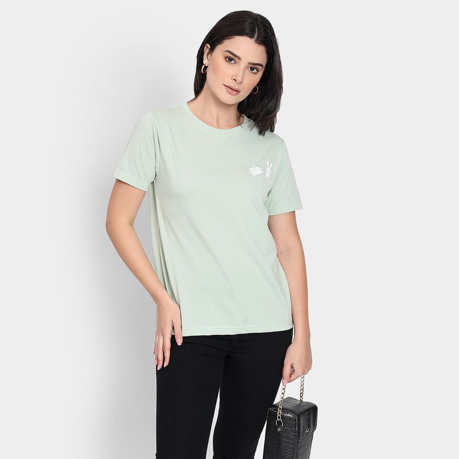 Ladies' Round Neck T-Shirt, Light Green, large image number null
