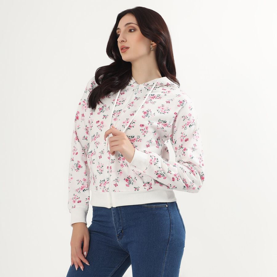 Women's Light Pink Hooded Casual Sweatshirt, हल्का गुलाबी, large image number null