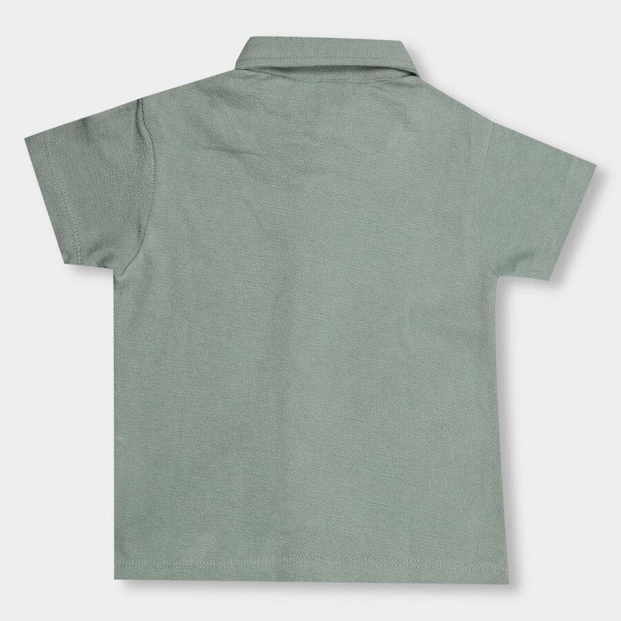 Boys' Muted Sage Green Regular Collar Casual Shirt, Light Green, large image number null