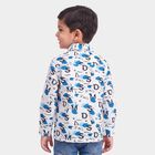 Boys' White Cotton Spread Collar Casual Shirt, सफ़ेद, small