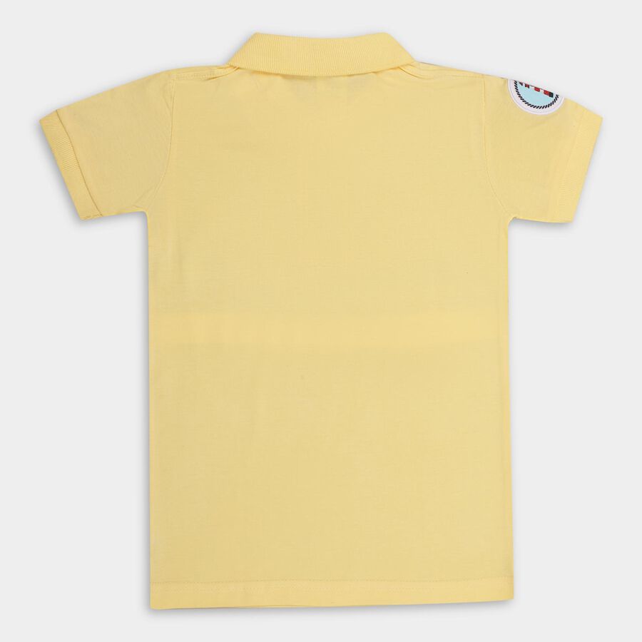 Boys' 100% Cotton Half Sleeves T-Shirt , Yellow, large image number null