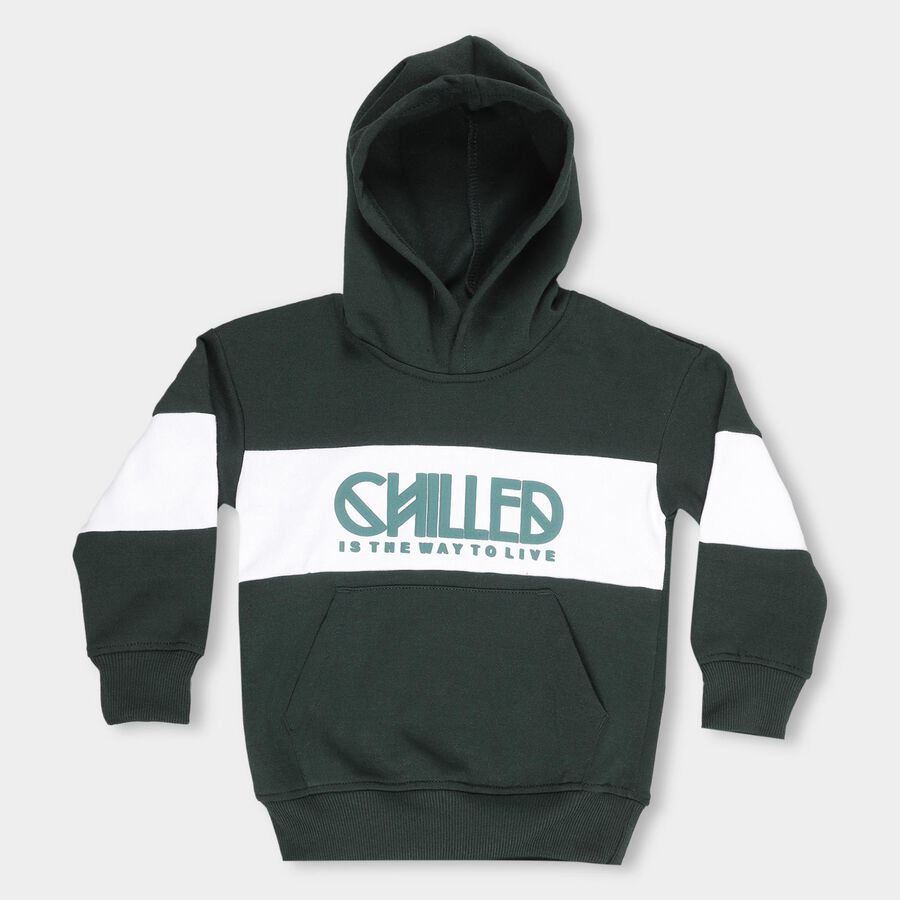 Boys' Sweatshirt, गहरा हरा, large image number null