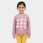 Girls Purple Round Neck Regular Top, Purple, small