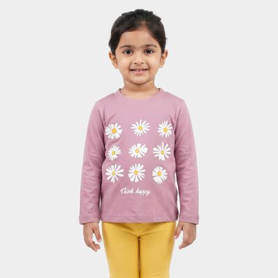 Girls Purple Round Neck Regular Top