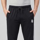 Men's Navy Blue Regular Fit Side-Striped Track Pants, Navy Blue, small