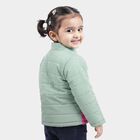 Infants Mint Green Stand Collar Puffer Jacket, Light Green, small
