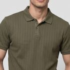 Men Olive Green Polo Neck Polo T-Shirt, Olive, small