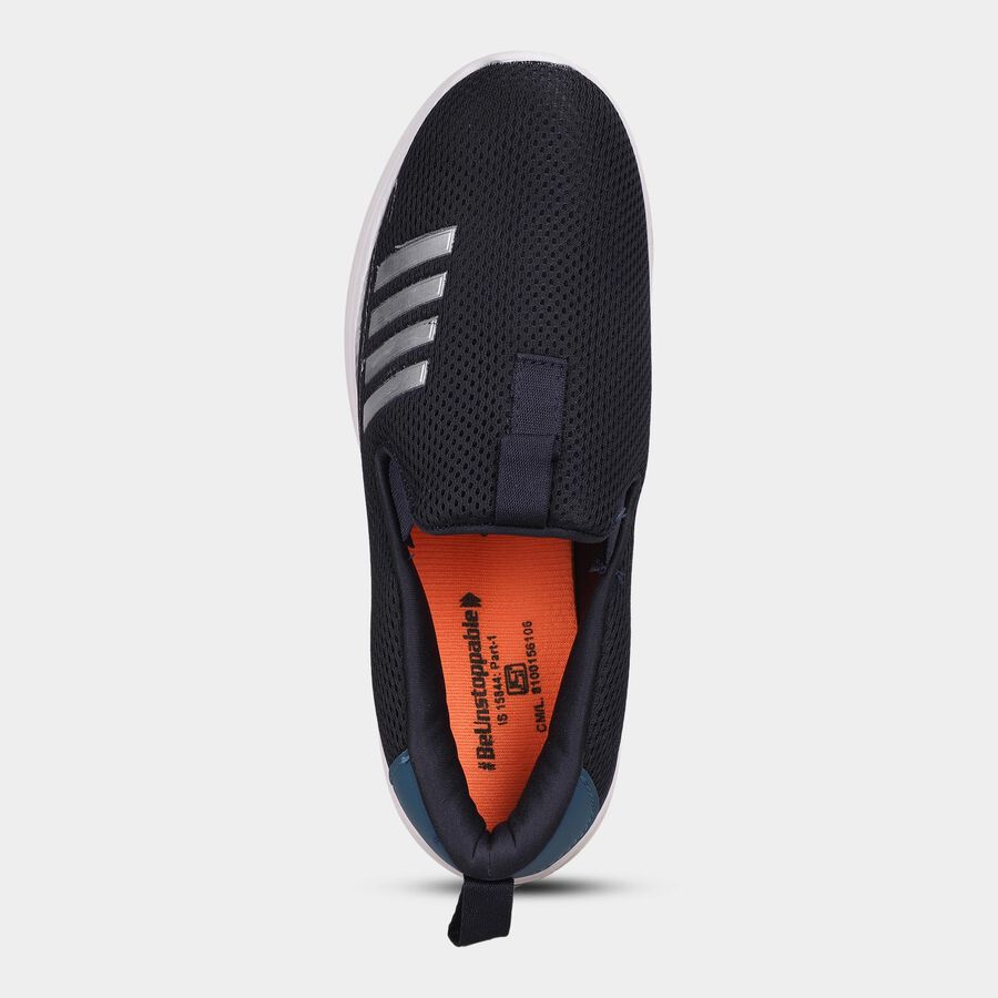 Men's Deep Midnight Navy Blue Slip-On Sports Shoes, नीला, large