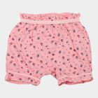 Girls Pink Regular Fit Floral Bloomer Shorts, हल्का गुलाबी, small
