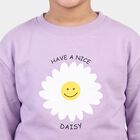 Girls' Lavender Crew Neck Pullover Sweatshirt, Lilac, small