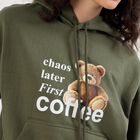 Women's Muted Olive Green Hooded Neck Casual Sweatshirt, ओलिव, small image number null