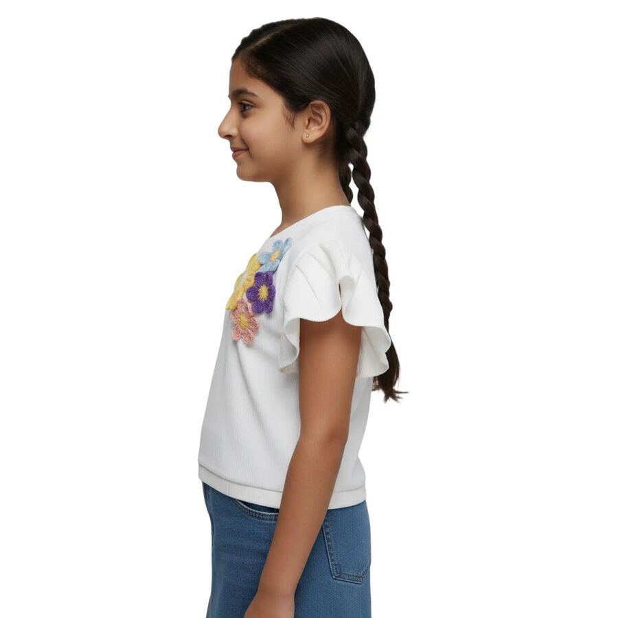 Girls' T-Shirt, सफ़ेद, large image number null