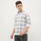 Men's Light Grey Cotton Spread Collar Casual Shirt, हल्का ग्रे, small