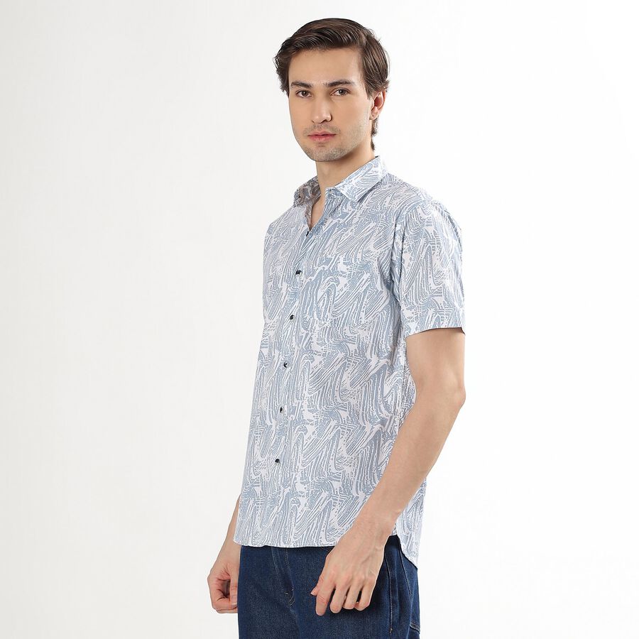 Men's Light Powder Blue Cotton Classic Casual Shirt, Light Blue, large image number null