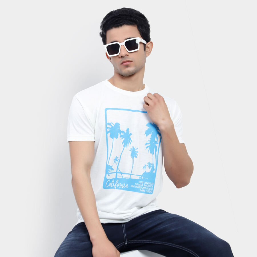 Round Neck T-Shirt, White, large image number null