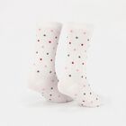 Women's White Regular Fit Polka Dot Pack of 1 Socks, सफ़ेद, small