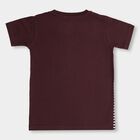 Boys' 100% Cotton Half Sleeves T-Shirt , Maroon, small image number null