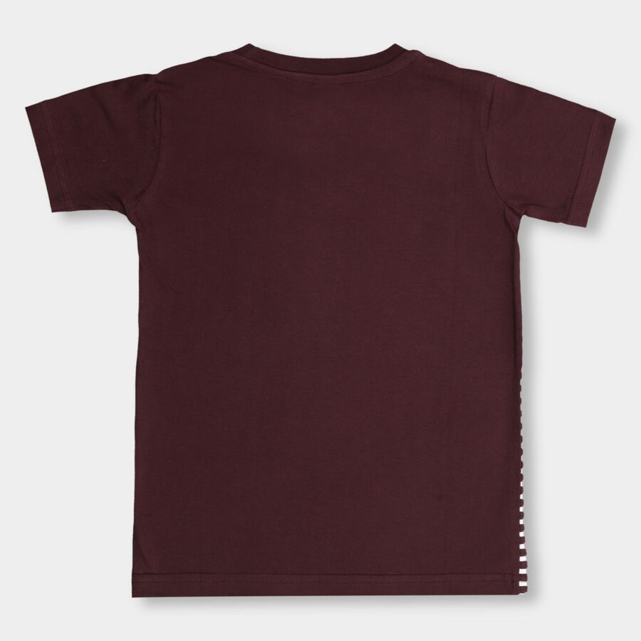 Boys' 100% Cotton Half Sleeves T-Shirt , Maroon, large image number null