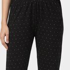 Women's Black Regular Fit Solid Lounge Pyjama, काला, small