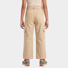 Girls' Beige Relaxed Fit Cargo Jeans, Off White, small