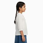 Girls' Off-White Round Neck Romantic T-Shirt, ऑफ व्हाइट, small