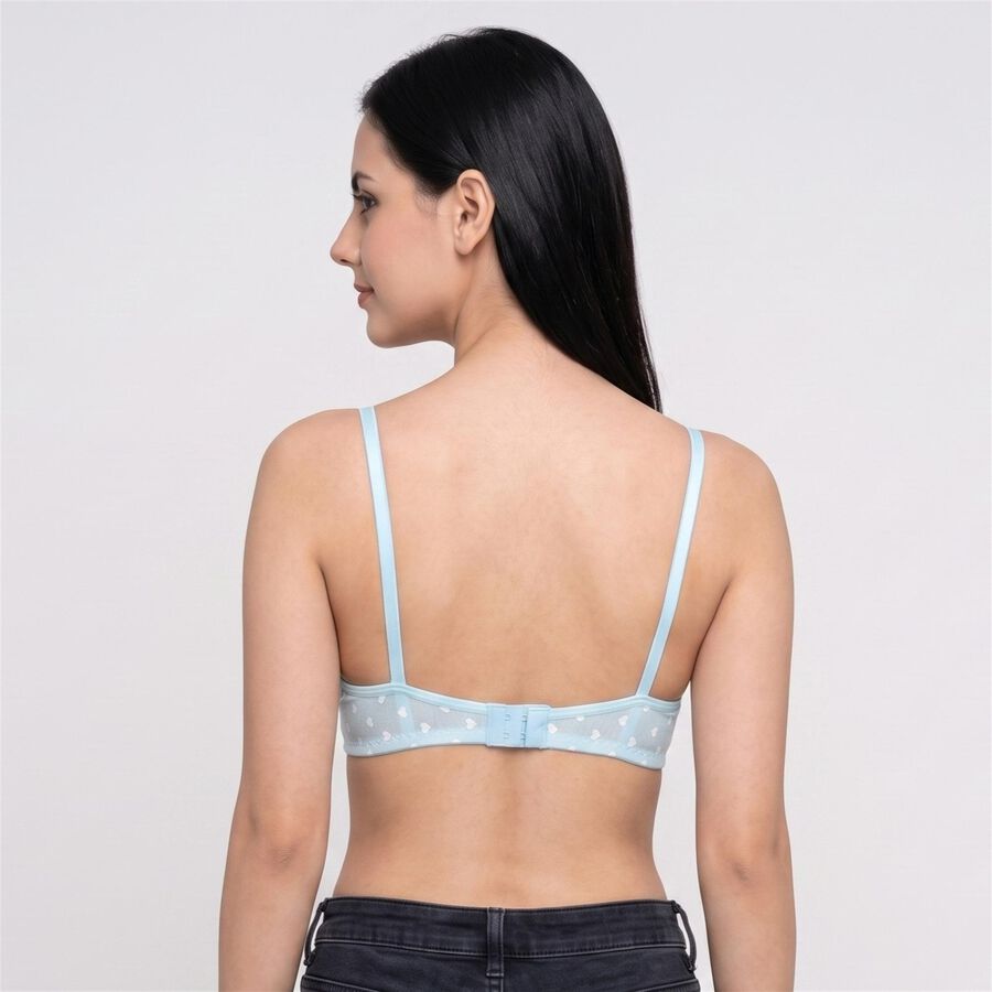 Women's Light Blue Cotton Blend Everyday Bralette, Light Blue, large