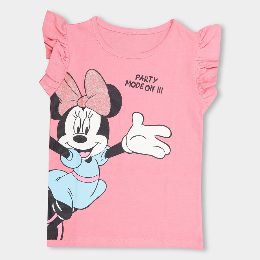 Girls' 100% Cotton T-Shirt , Pink, large