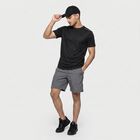 Men's Black Round Neck Regular Drifit T-Shirt, काला, small