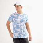 Men's Light Powder Blue Cotton Round Neck T-Shirt, Light Blue, small image number null