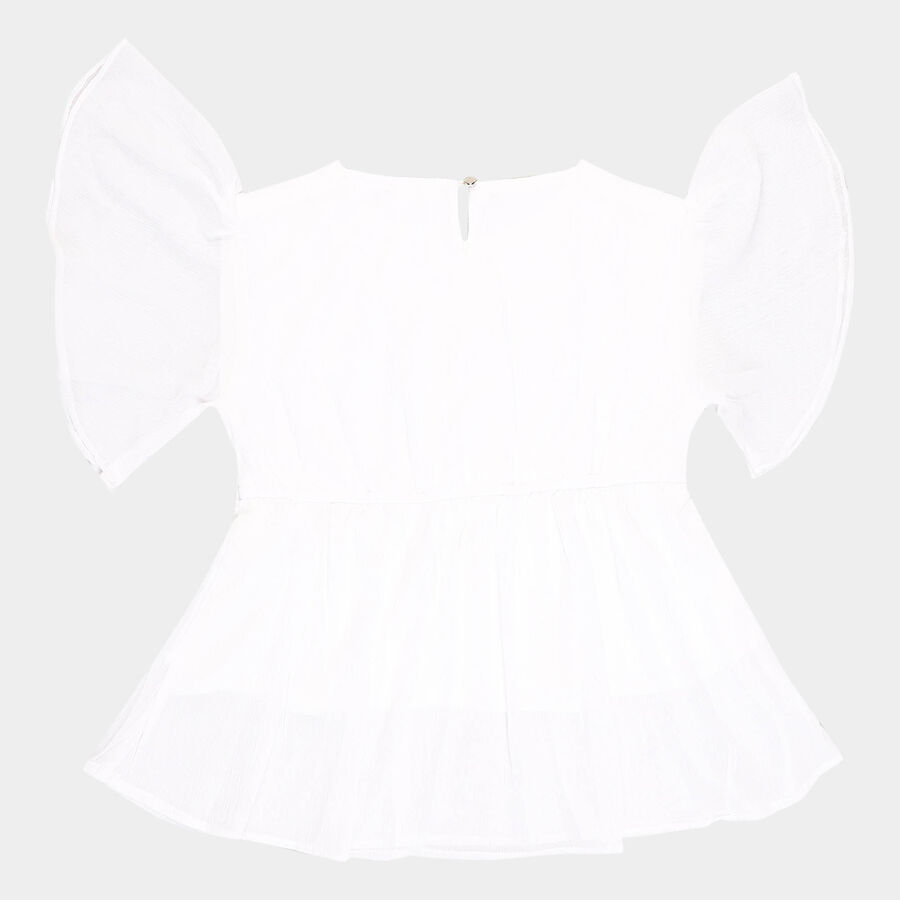 Girls Solid T-Shirt, Off White, large image number null