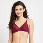 Full Lace Non-Padded Bra, Maroon, small image number null
