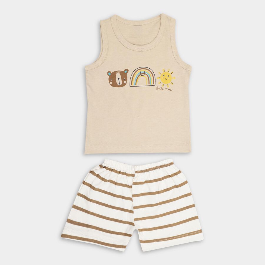 Infant Boys' 100% Cotton Baba Suit , Beige, large image number null