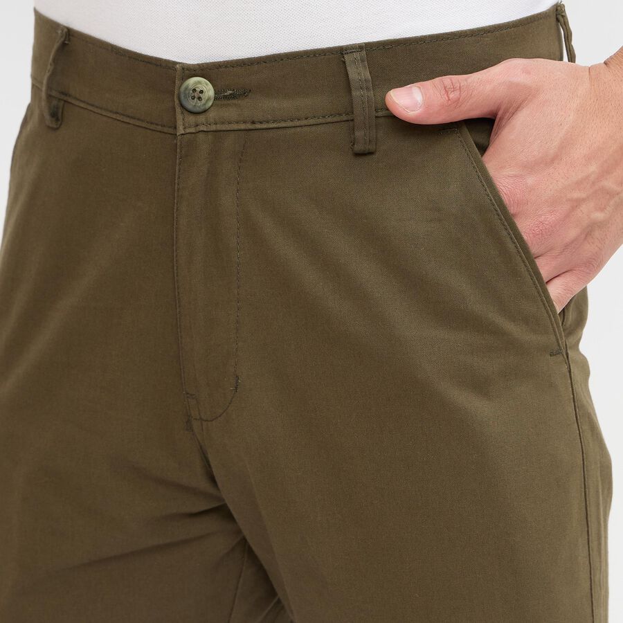 Men's Slim Fit Casual Trousers, Olive, large