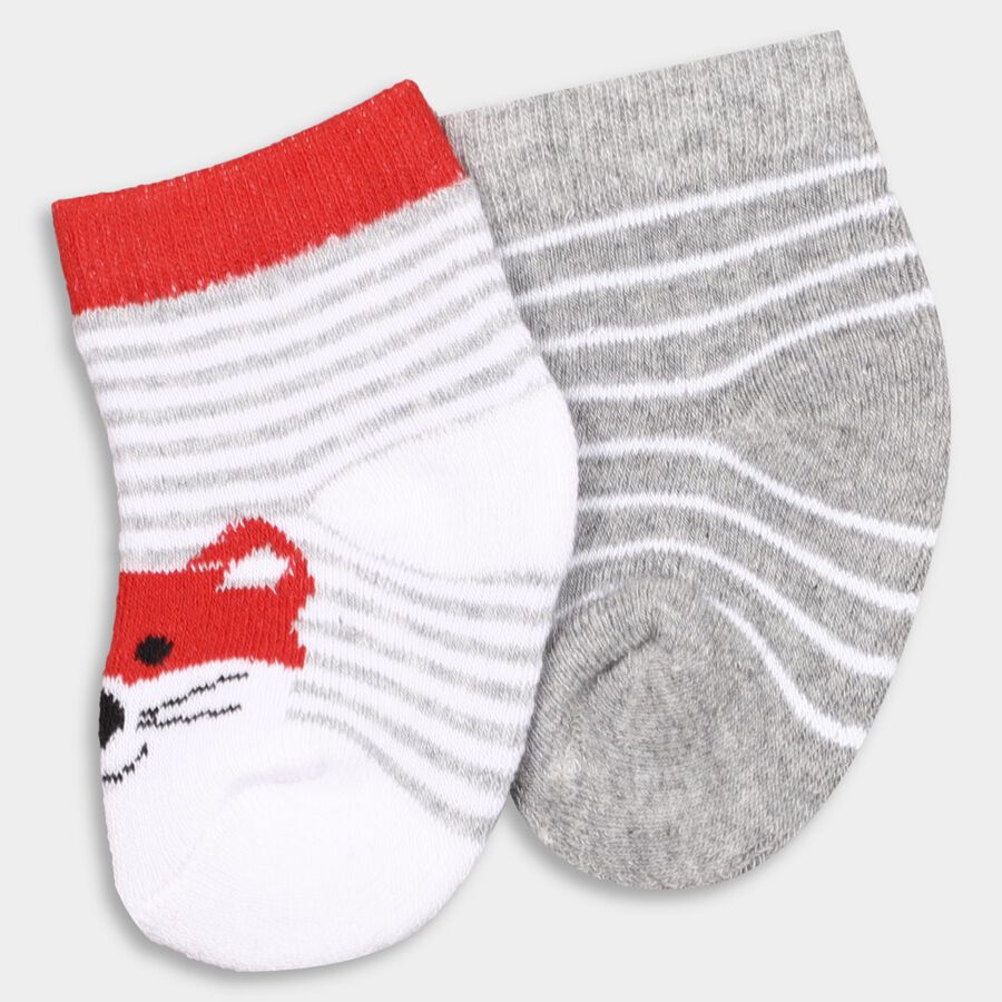 Infant's Socks (Pack of 2), Melange Light Grey, large image number null