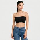 Women's Black Strapless Tube Bra, काला, small