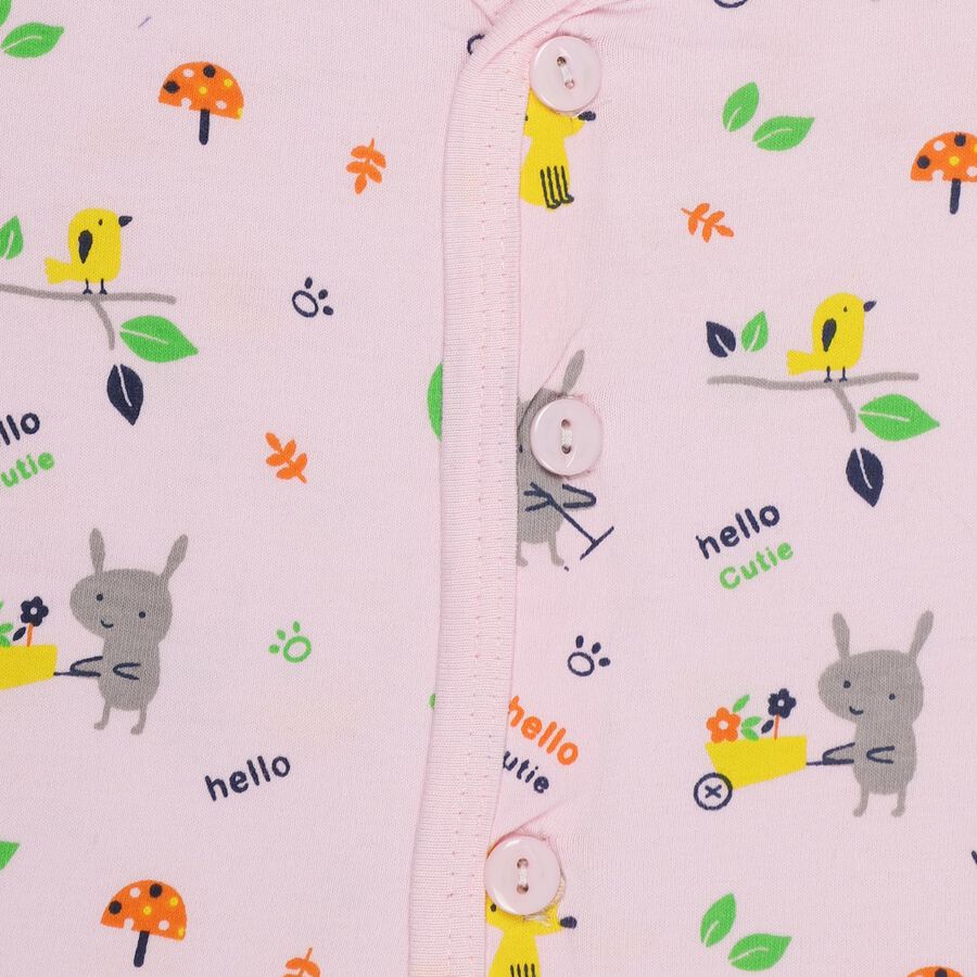 Infants' 100% Cotton T-Shirt, हल्का गुलाबी, large image number null
