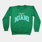 Boys' Green Crew Neck Pullover Sweatshirt, गहरा हरा, small