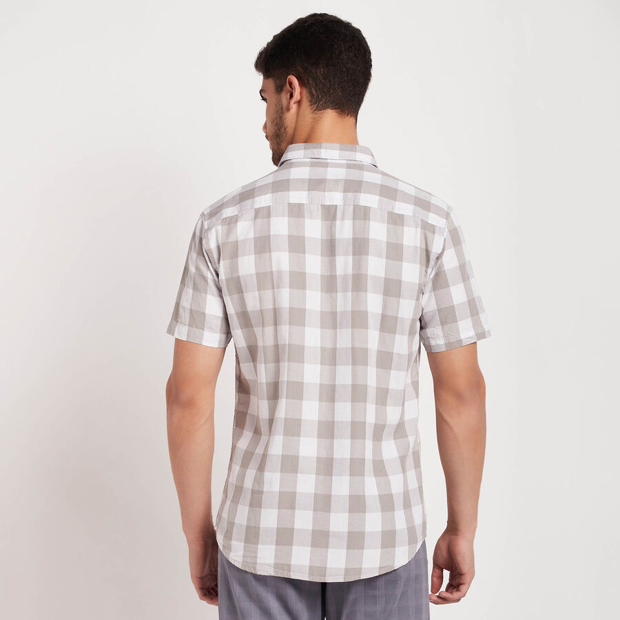 Cotton Checks Casual Shirt, Light Grey, large image number null