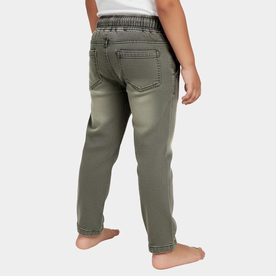 Boys' Faded Olive Relaxed Fit Elastic Waist Jeans, Olive, large image number null