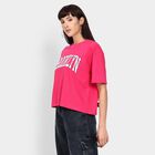 Ladies' Round Neck T-Shirt , रानी (फ्यूशिया), small image number null